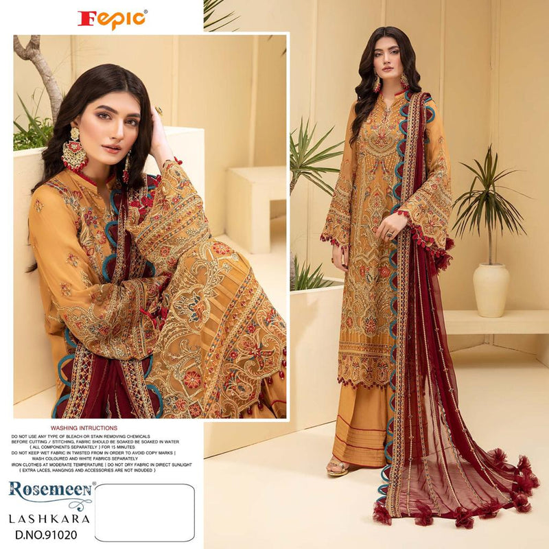 Fepic Rosemeen 91020 Georgette Pakistani Style Embroidered Wedding Wear Salwar Suits