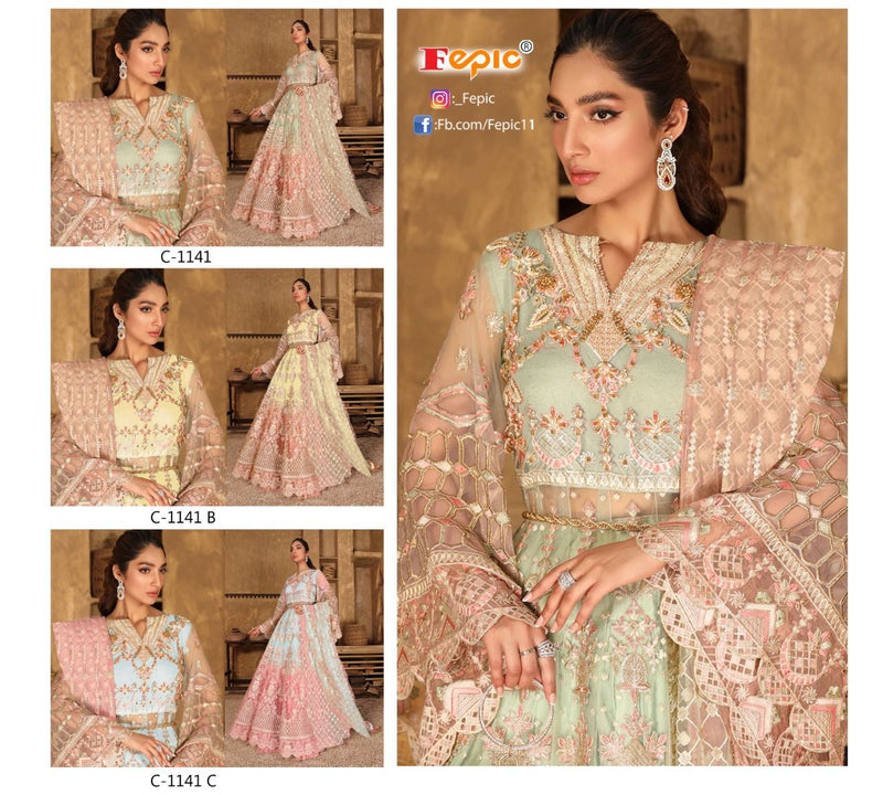 Fepic Rosemeen C 1141 Shaded Butterfly Net Wedding Wear Designer Salwar Kameez