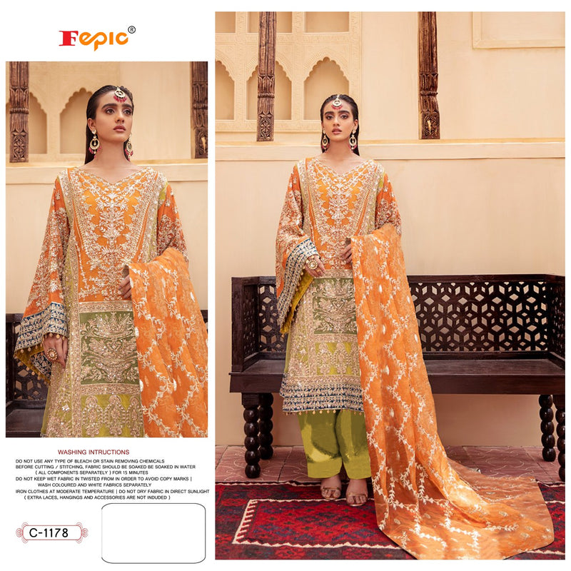 Fepic Rosemmen C 1178 Organza Stylish Designer Party Wear Pakistani Style Salwar Suit