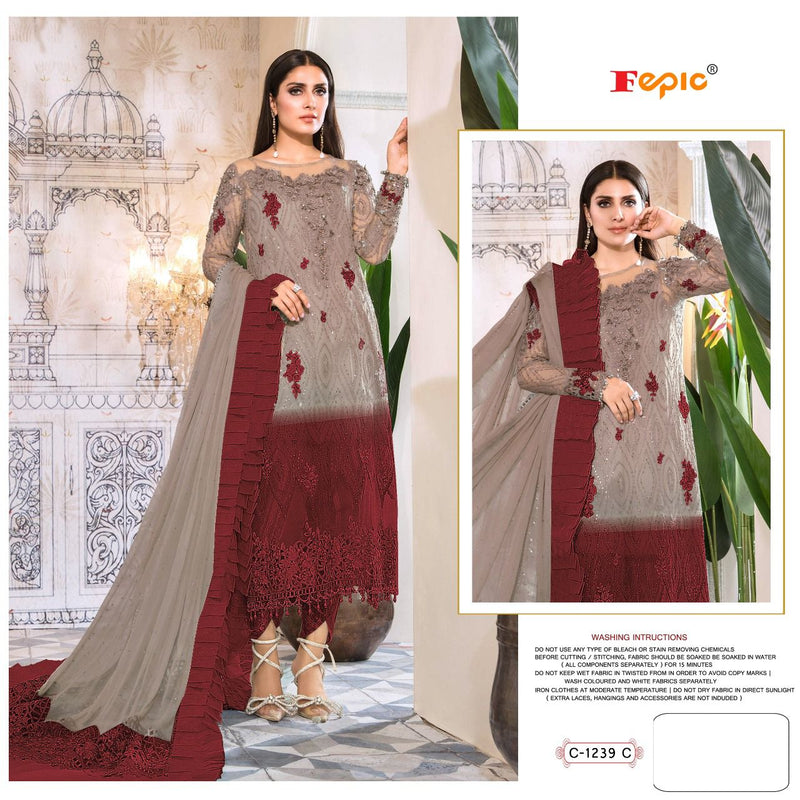 Fepic Rosemeen C 1239 C Net With Beautiful Work Stylish Designer Party Look Salwar Kameen