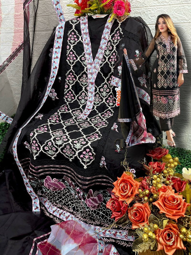 Fepic Rosemeen C 1520 Organza With Heavy Embroidery Work Stylish Designer Party Wear Salwar Kameez