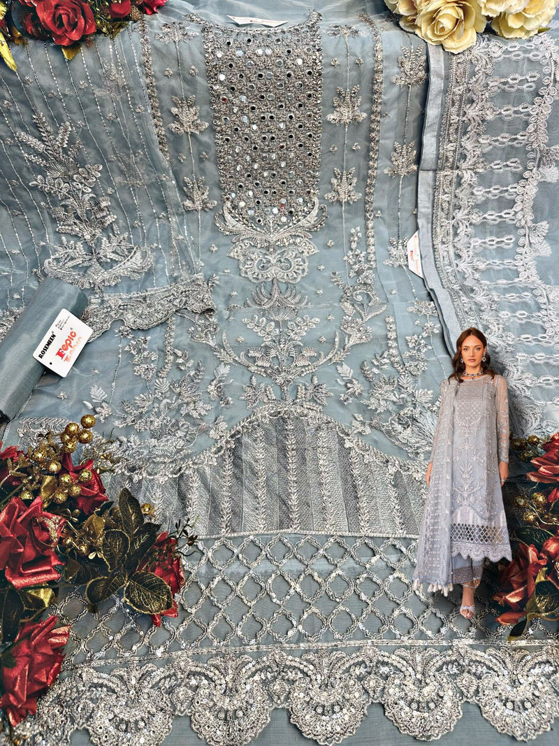 Fepic Rosemeen C 1525 Organza With Heavy Embroidery Work Stylish Designer Party Wear Salwar Kameez