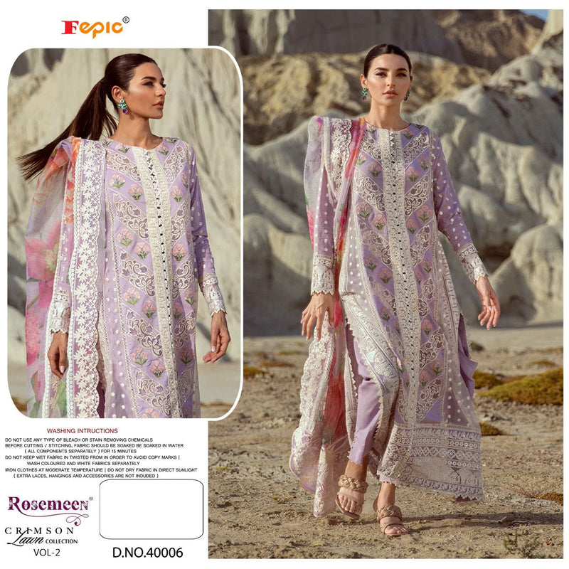Fepic Rosemeen Crimson Lawn Collection Vol 2 Cotton Designer Pakistani Style Festive Wear Salwar Suits