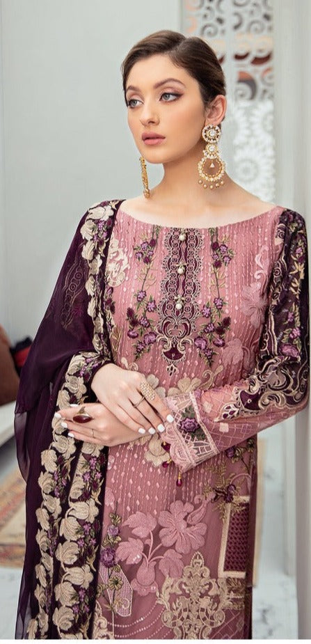 Fepic Rosemeen D 5160 Fox Georgette Pakistani Style Embroidered Party Wear Salwar Suits