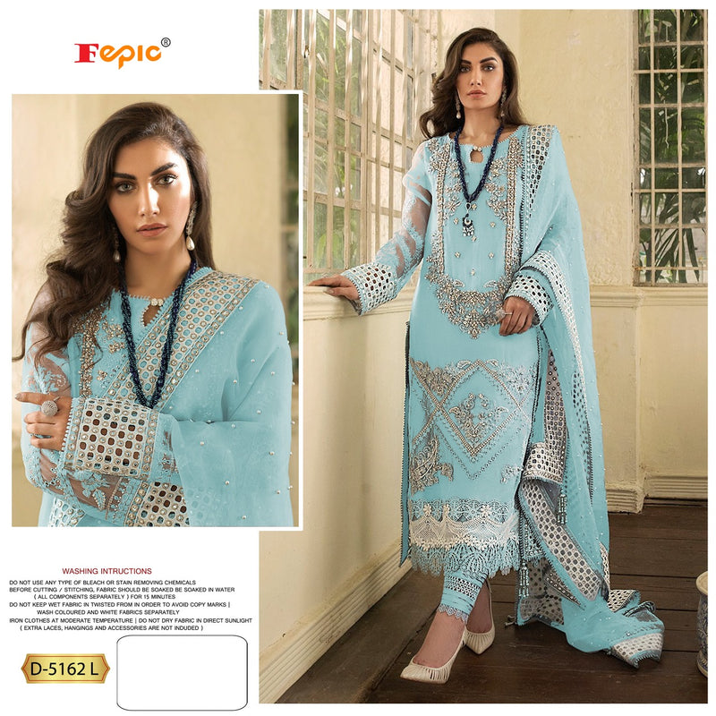 Fepic Rosemeen D 5162 Organza Embroidered Pakistani Style Party Wear Salwar Suits