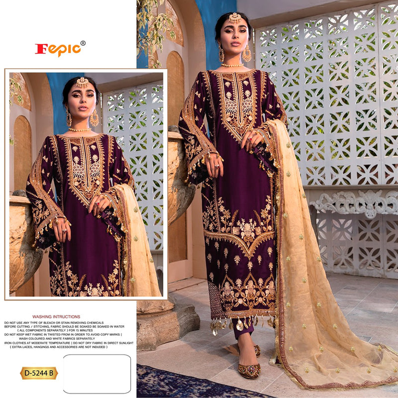 Fepic Rosemeen D 5244 Velvet With Beautiful Work Stylish Designer Party Wear Salwar Kameez