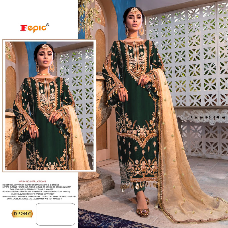 Fepic Rosemeen D 5244 Velvet With Beautiful Work Stylish Designer Party Wear Salwar Kameez