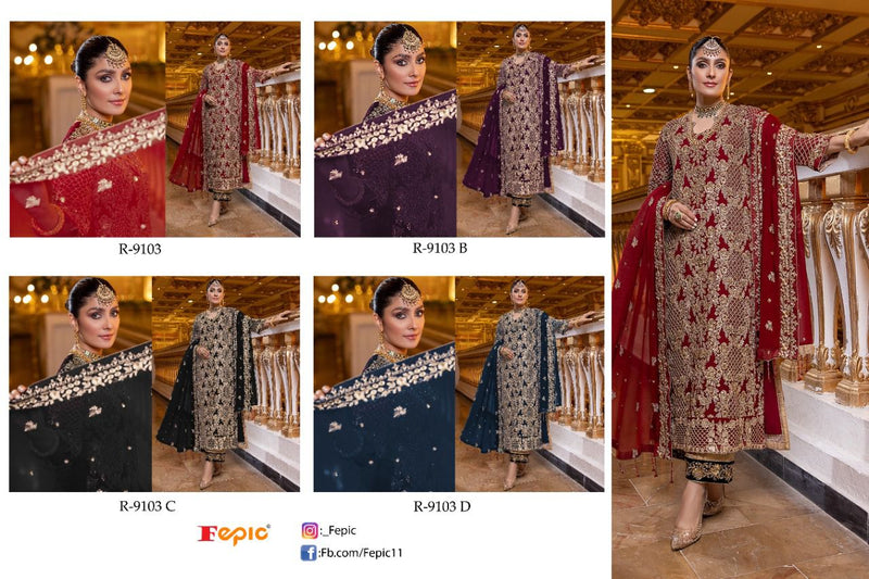 Fepic Rosemeen R 9103 Georgette Elegant Pakistani Style Wedding Wear Embroidered Salwar Kameez