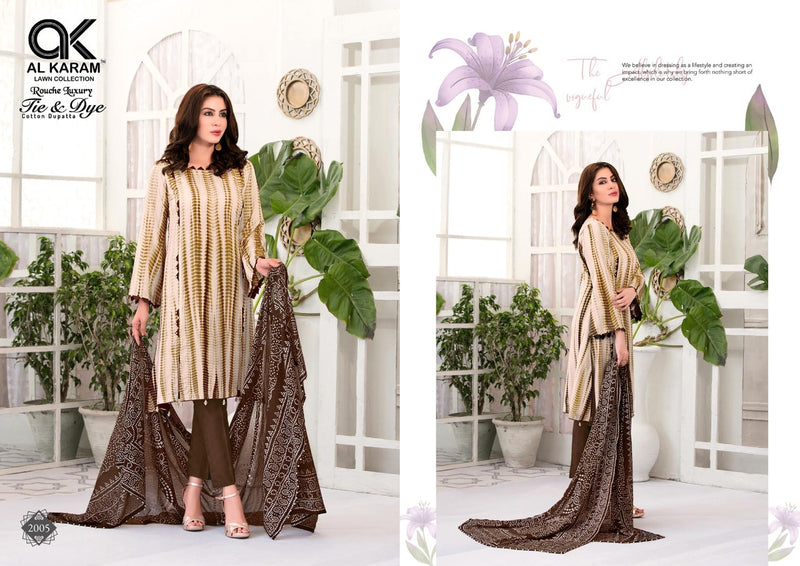 Al Karam Rouche Luxury Til & Dye Vol 2 Cambric Causal Wear Salwar Suit
