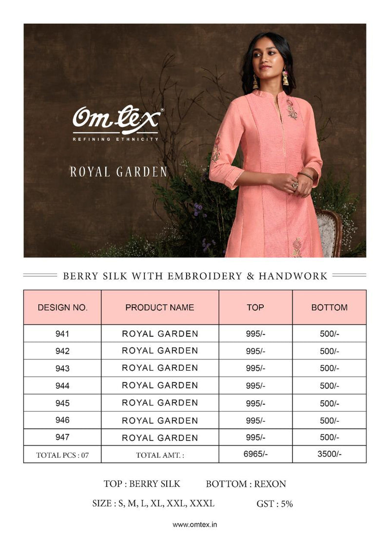 Omtex Royal Garden Fancy And Stylish Kurti With Plazo In Berry Silk