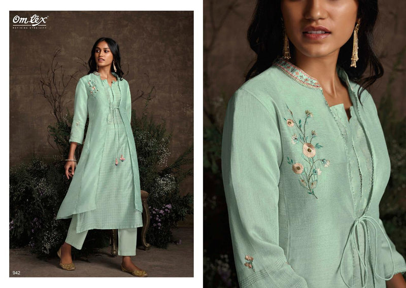Omtex Royal Garden Fancy And Stylish Kurti With Plazo In Berry Silk