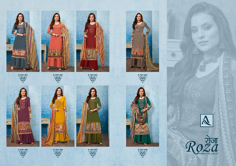 Alok Suit Roza Jam Satin With Fancy Work Stylish Designer Festive Wear Fancy Salwar Kameez