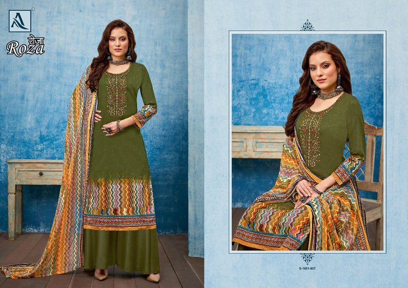 Alok Suit Roza Jam Satin With Fancy Work Stylish Designer Festive Wear Fancy Salwar Kameez