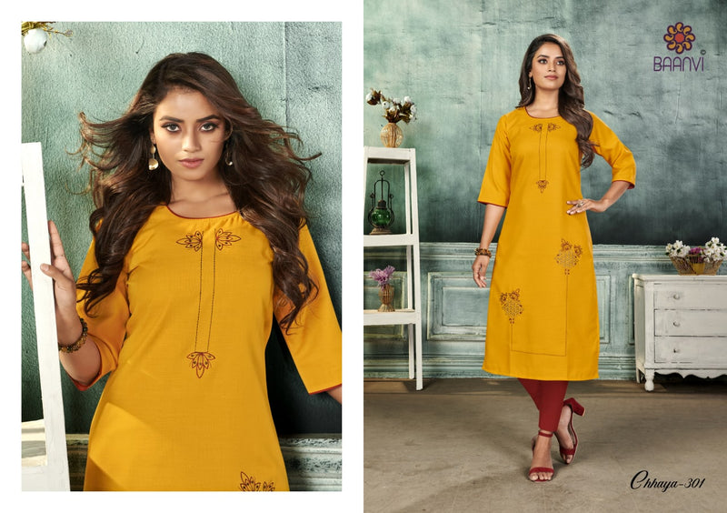 R Studio Launch Chhaya Vol 3 Cotton With Embroidery Work Fancy Long Straight Kurtis