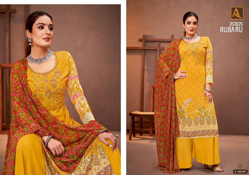 Alok Suit Rubaru Crepe With Pakistani Fancy Printed Work Stylish Designer Beautiful Salwar Kameez