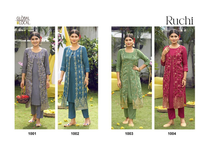 Global Local Ruchi Viscose With Fancy Work Stylish Designer Party Wear Fancy Kurti