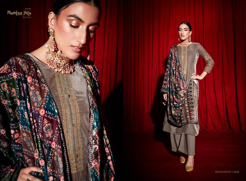 Mumtaz Ruhaaniyat Velvet With Coding Embroidery Work Stylish Designer Party Wear Salwar Kameez