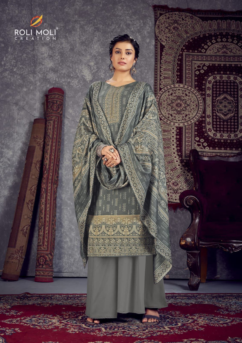 Roli Moli Creation Ruhaaniyat Pashmina With Printed Work Stylish Designer Festive Wear Salwar Kameez