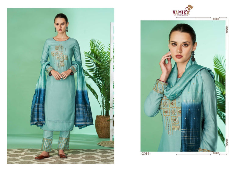 Vamika Ruhana Vol 2 Rayon Designer Festive Wear Kurtis With Bottom & Dupatta