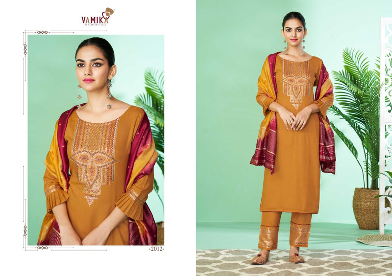 Vamika Ruhana Vol 2 Rayon Designer Festive Wear Kurtis With Bottom & Dupatta