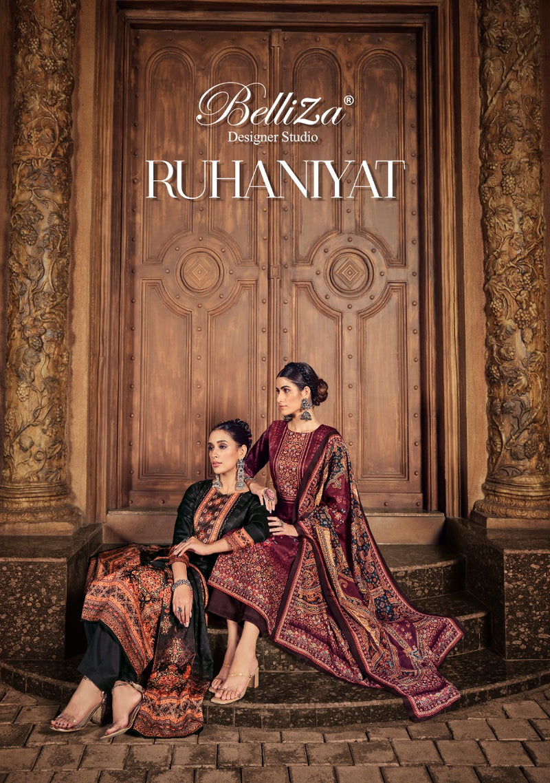 Belliza Ruhaniyat Wool Pashmina With Fancy Printed Work Stylish Designer Festive Wear Salwar Kameez