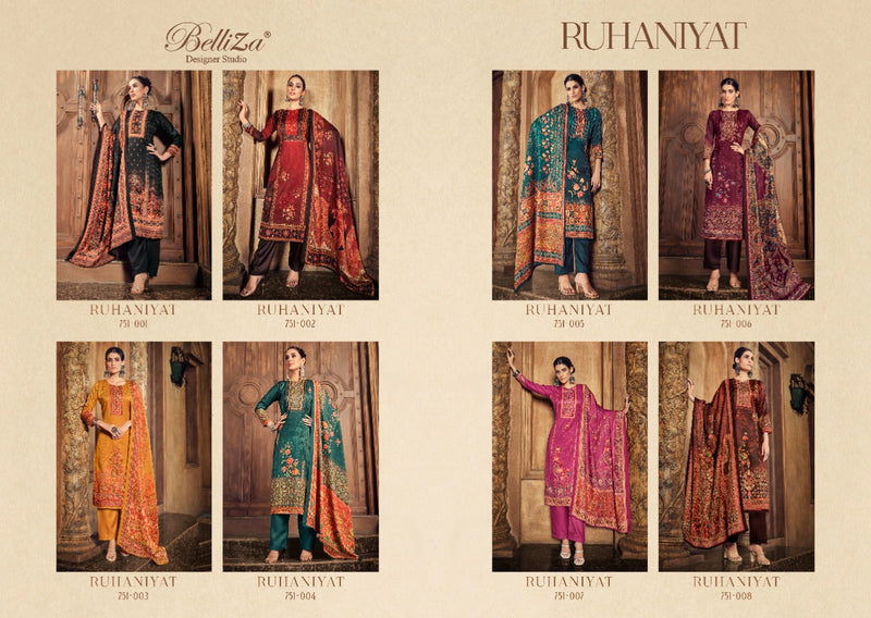 Belliza Ruhaniyat Wool Pashmina With Fancy Printed Work Stylish Designer Festive Wear Salwar Kameez