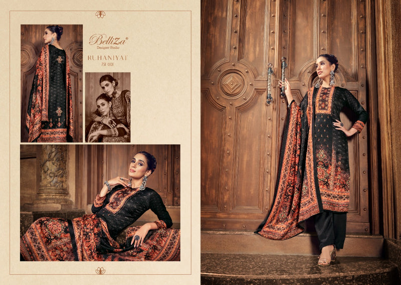 Belliza Ruhaniyat Wool Pashmina With Fancy Printed Work Stylish Designer Festive Wear Salwar Kameez