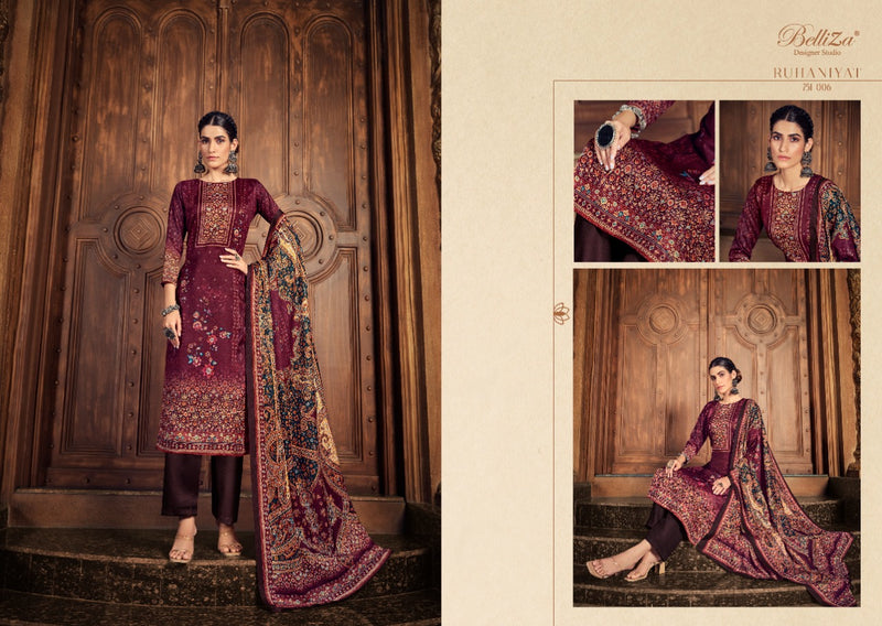 Belliza Ruhaniyat Wool Pashmina With Fancy Printed Work Stylish Designer Festive Wear Salwar Kameez