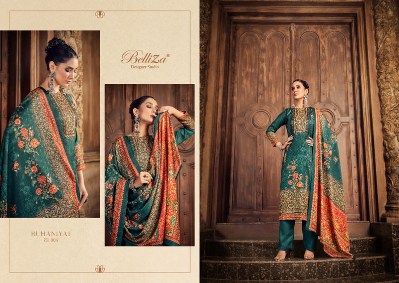 Belliza Ruhaniyat Wool Pashmina With Fancy Printed Work Stylish Designer Festive Wear Salwar Kameez