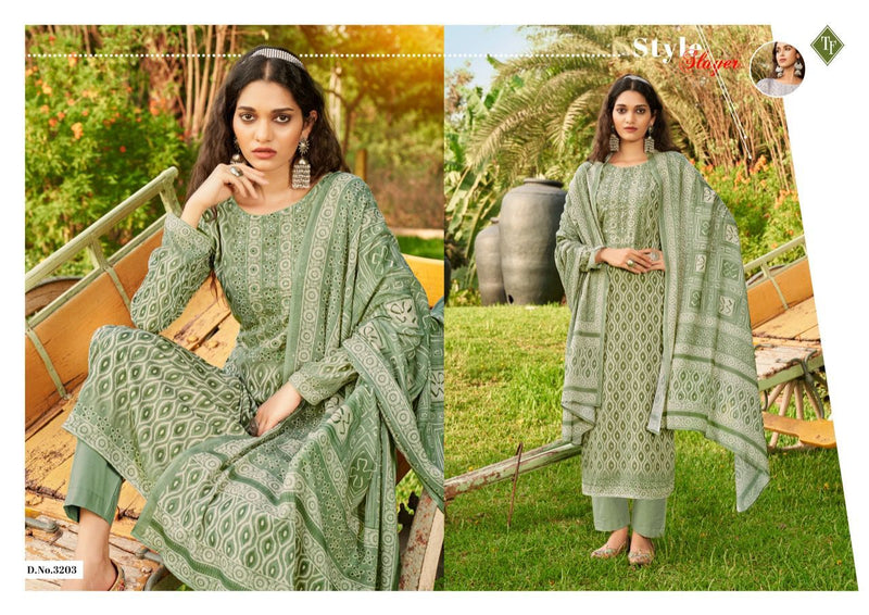 Tanishk Fabs Dno 3201 To 3206 Pure Cotton with Embroidery Work Stylish Designer Party Wear Salwar Suit