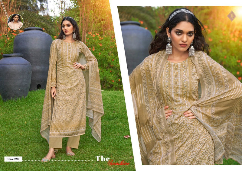 Tanishk Fabs Dno 3201 To 3206 Pure Cotton with Embroidery Work Stylish Designer Party Wear Salwar Suit