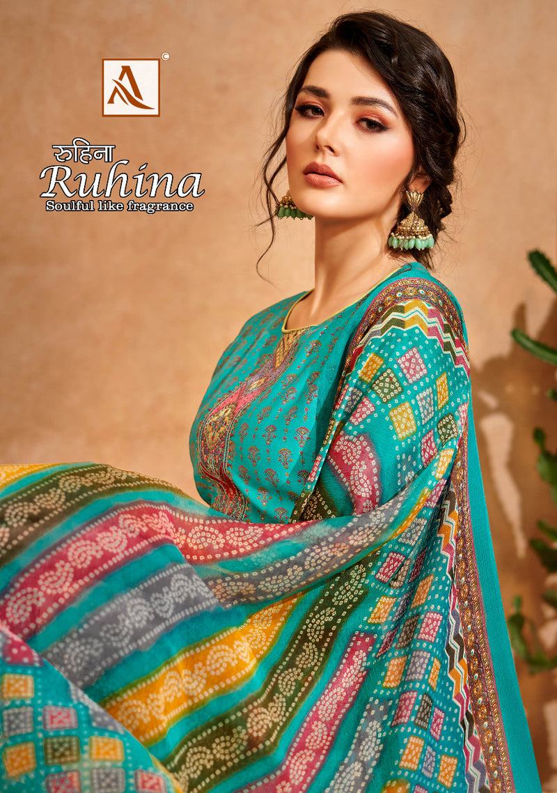 Alok Suit Ruhina Viscose Silk With Heavy Embroidery Work Stylish Designer Casual Look Festive wear Salwar Kameez