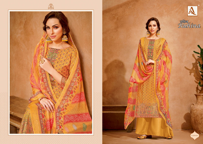 Alok Suit Ruhina Viscose Silk With Heavy Embroidery Work Stylish Designer Casual Look Festive wear Salwar Kameez