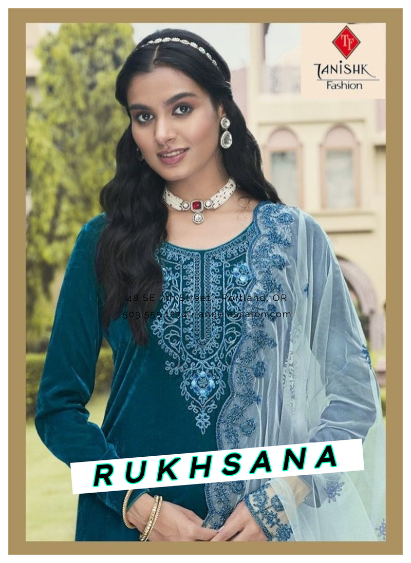Tanishk Fashion Rukhsana Velvet With Heavy Embroidery Work Stylish Designer Festive Wear Salwar Kameez