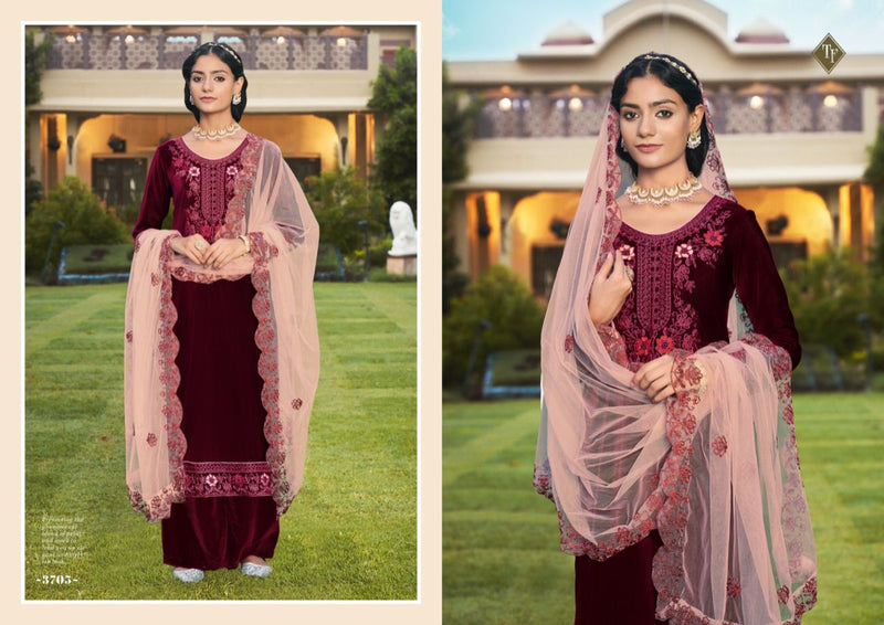 Tanishk Fashion Rukhsana Velvet With Heavy Embroidery Work Stylish Designer Festive Wear Salwar Kameez