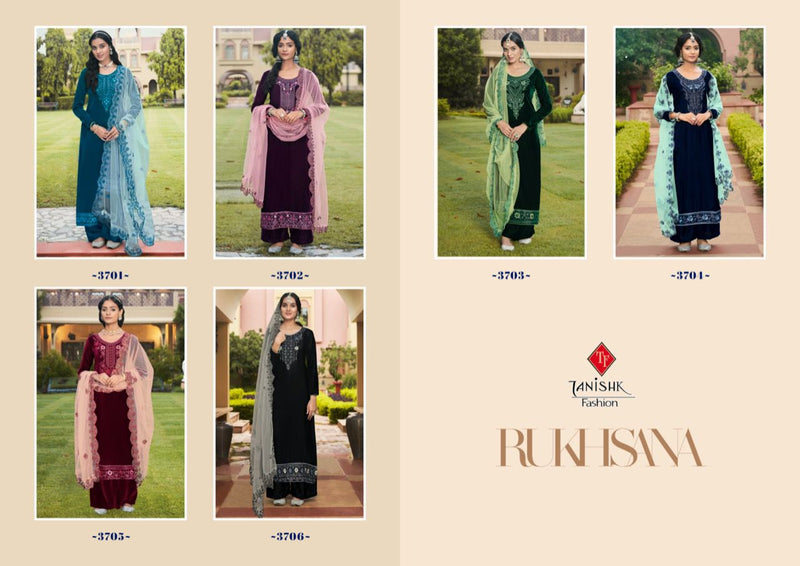 Tanishk Fashion Rukhsana Velvet With Heavy Embroidery Work Stylish Designer Festive Wear Salwar Kameez