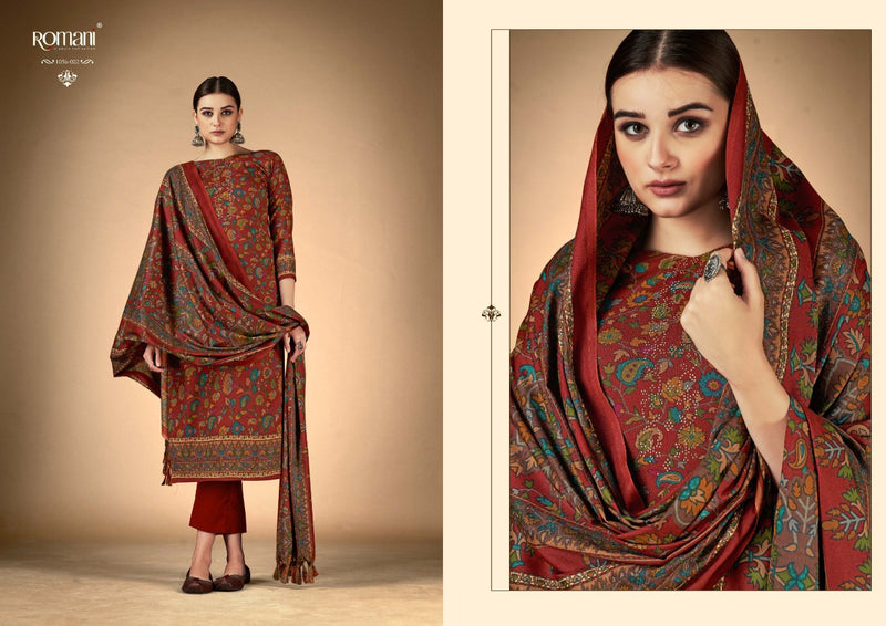 Romani Ruksana Pashmina With Heavy Embroidery Work Stylish Designer Casual Look Salwar Kameez