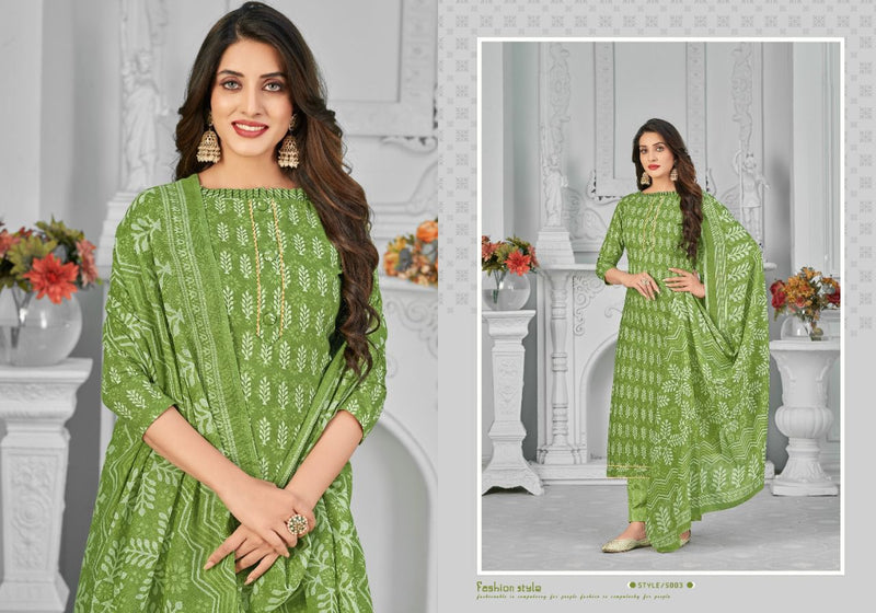 Radha Fabs Dno 01 To 010 Pure cotton With Printed Work Stylish Designer Party wear salwar Suit