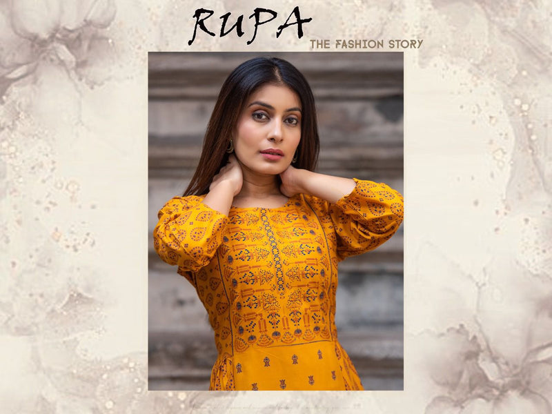 MF Rupa Fancy Long Frock Style Party Wear Kurtis