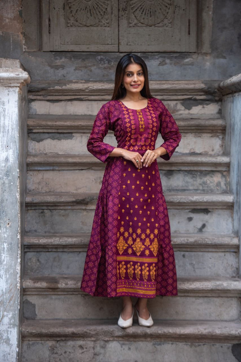 Maternity/Feeding Frock Model Kurtis-DARK GRAPE – Priya's Magic World