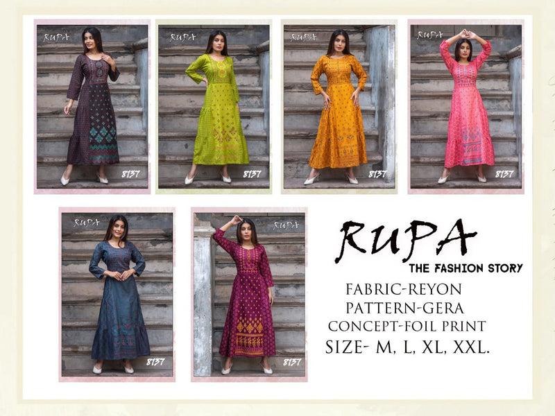 MF Rupa Fancy Long Frock Style Party Wear Kurtis