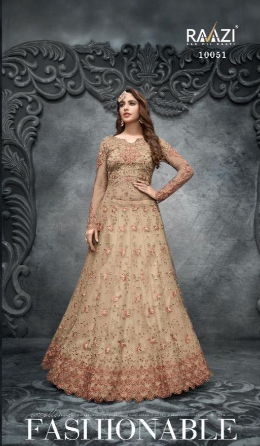 Raazi Aroos 10051 Soft Net Embroidered Handwork Designer Bridal Wear Gown