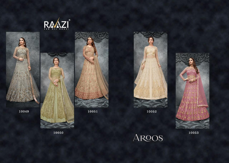 Raazi Aroos 10049-10053 Soft Net Embroidered Handwork Designer Bridal Wear Gown