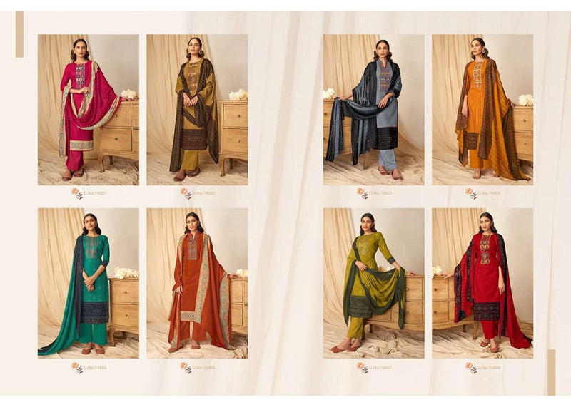 Radhika Azara Mussaret Vol 14 Pure Cambric Cotton Kashmiri Work Salwar Kameez