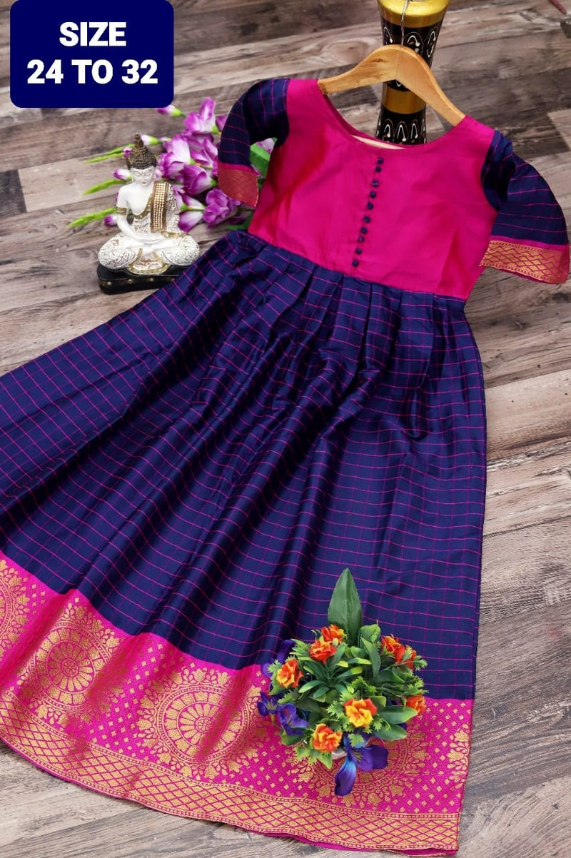 Rahul Nx Kids Gown Banarasi Silk Readymade Catlog Gown