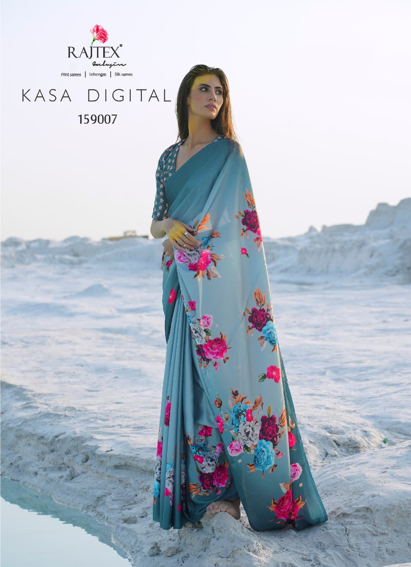 Raj Tex Kasa Digital Japan Satin Heavy Printed Exclusive Attractive Look Fancy Regular Wear Sarees