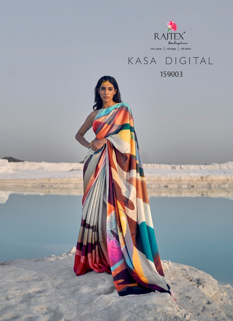 Raj Tex Kasa Digital Japan Satin Heavy Printed Exclusive Attractive Look Fancy Regular Wear Sarees