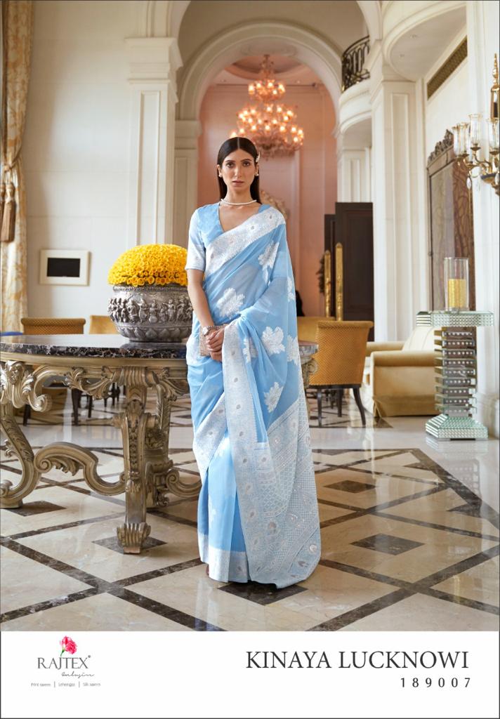 Rajtex Launch By Kinaya Lucknowi Chikankari Fancy Work Excusive Formal Wear Heavy Sarees