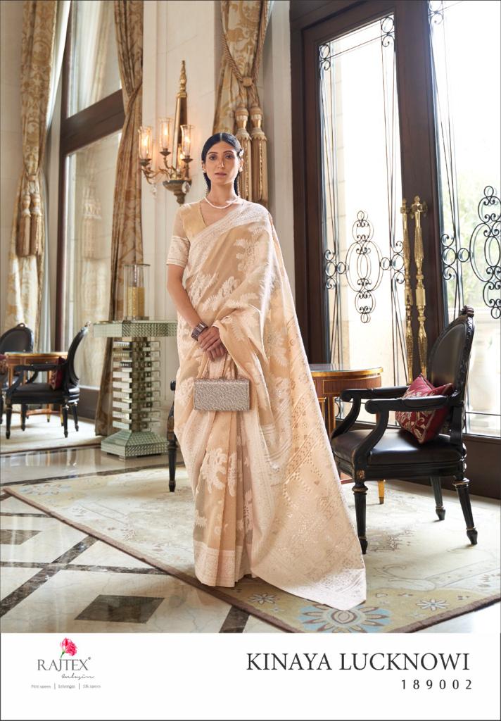 Rajtex Launch By Kinaya Lucknowi Chikankari Fancy Work Excusive Formal Wear Heavy Sarees