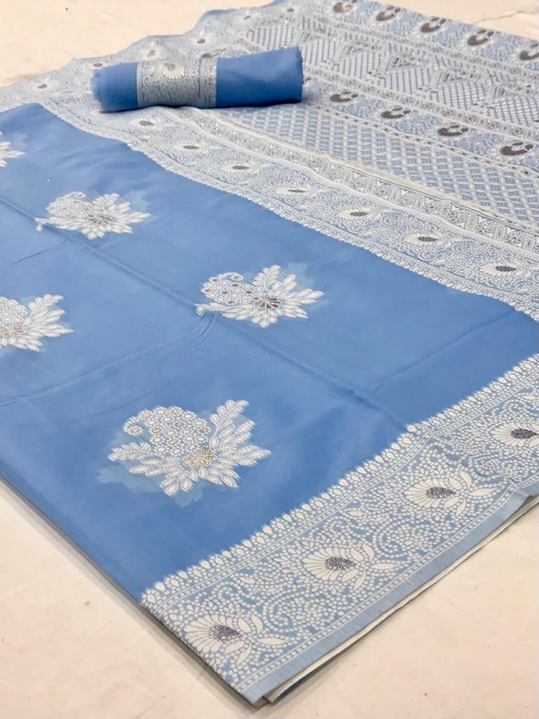 Rajtex Launch By Kinaya Lucknowi Chikankari Fancy Work Excusive Formal Wear Heavy Sarees
